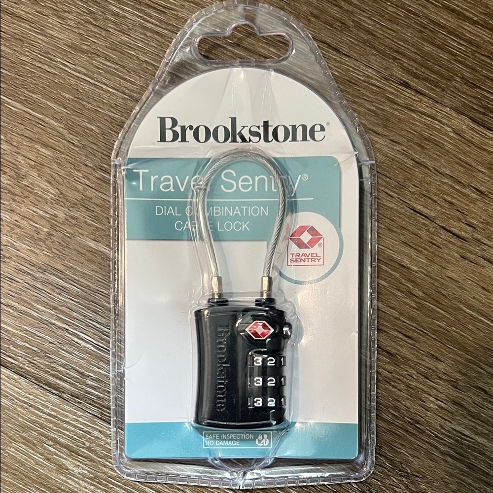 NWT Brookstone Travel Sentry Dial Combination Cable Lock